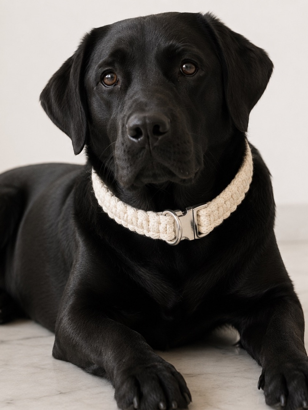 Handmade Dog Collar- Cream